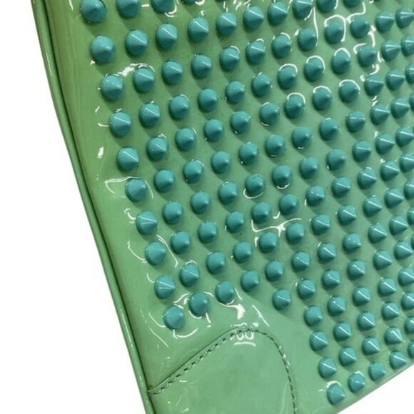 CHRISTIAN LOUBOUTIN Light Green Patent Leather Clutch Bag - Picture 12 of 15